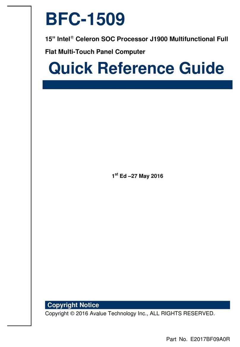 Avalue Technology BFC-1509 User manual Avalue Technology BFC-1509 User manual
