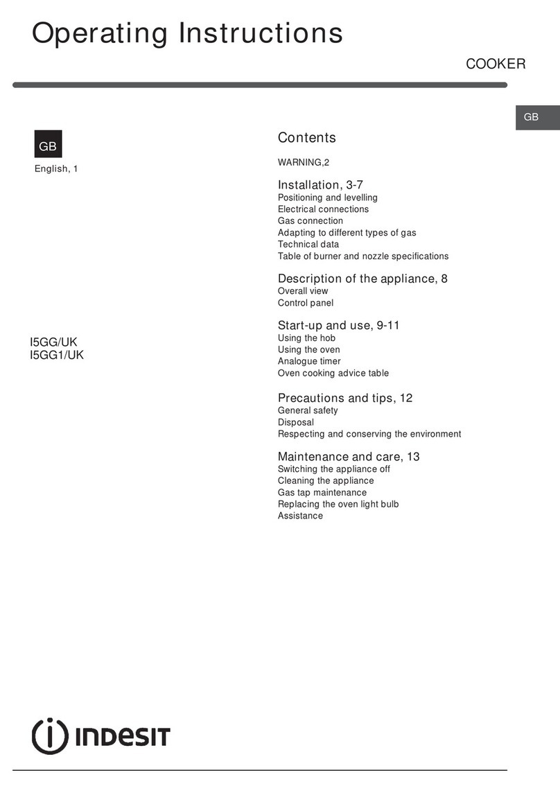 Indesit I5GG operating instructions Indesit I5GG operating instructions