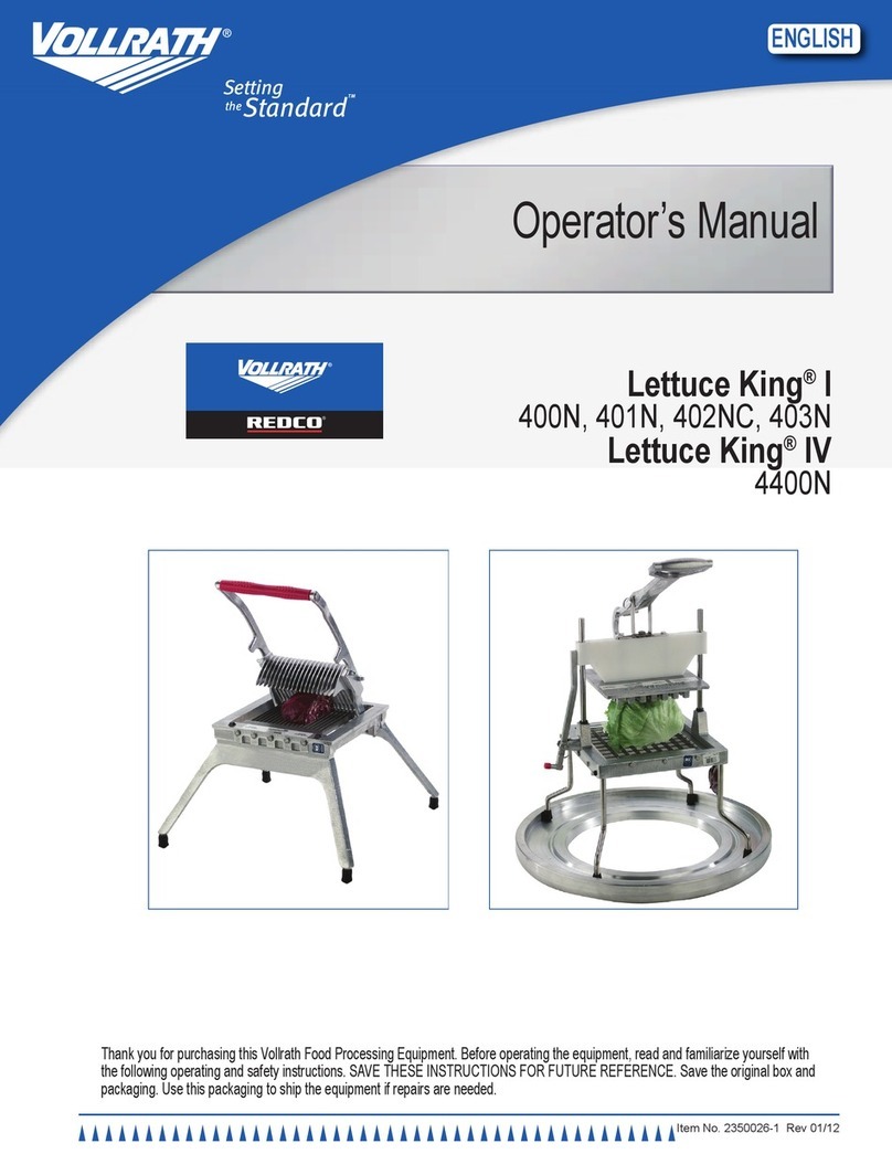 Vollrath REDCO Lettuce King I Operator's manual