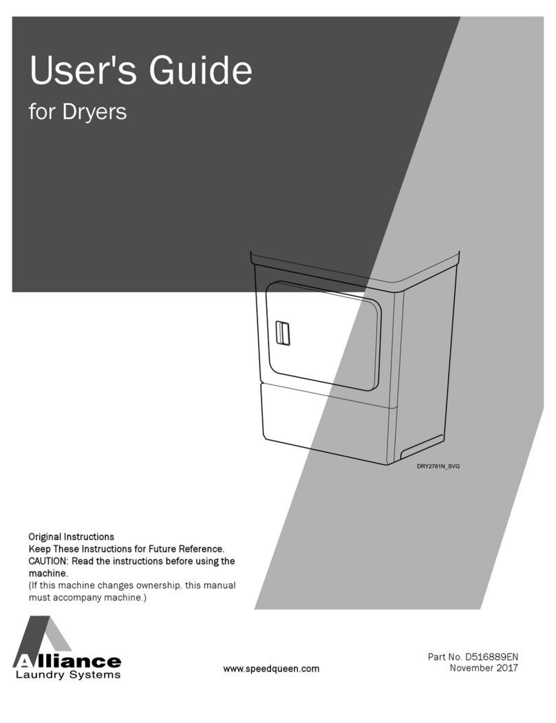 Alliance Laundry Systems DR3000WG User manual