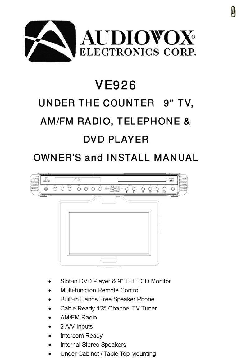 Audiovox VE926 Owners and installation manual
