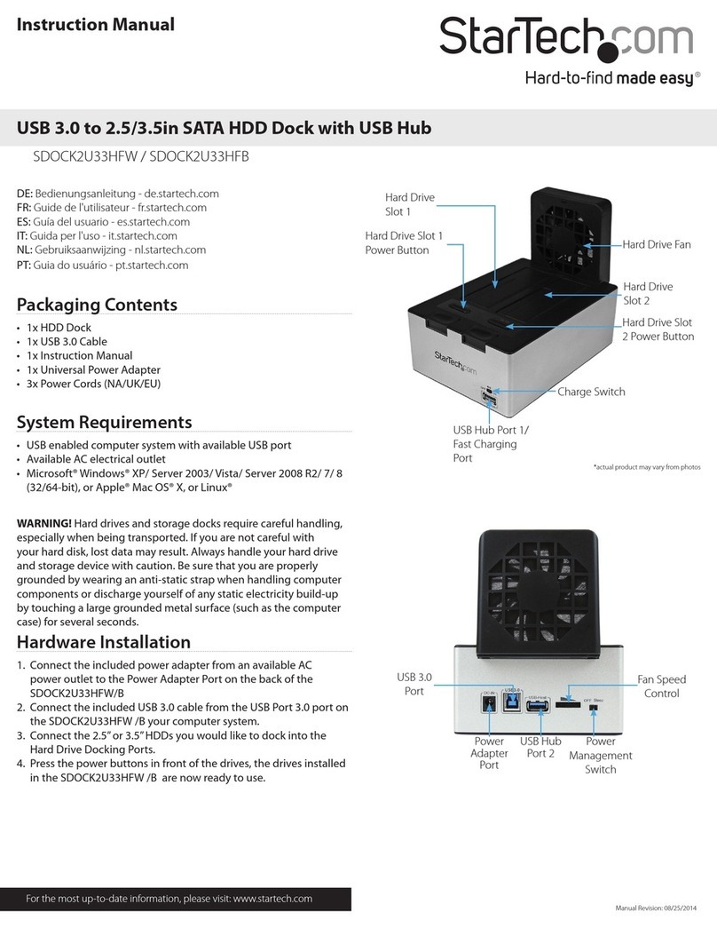 StarTech.com SDOCK2U33HFB User manual
