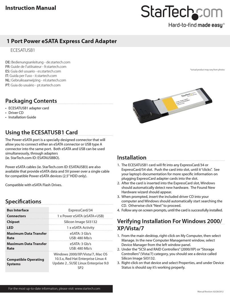 StarTech.com ECESATUSB1 instruction manual