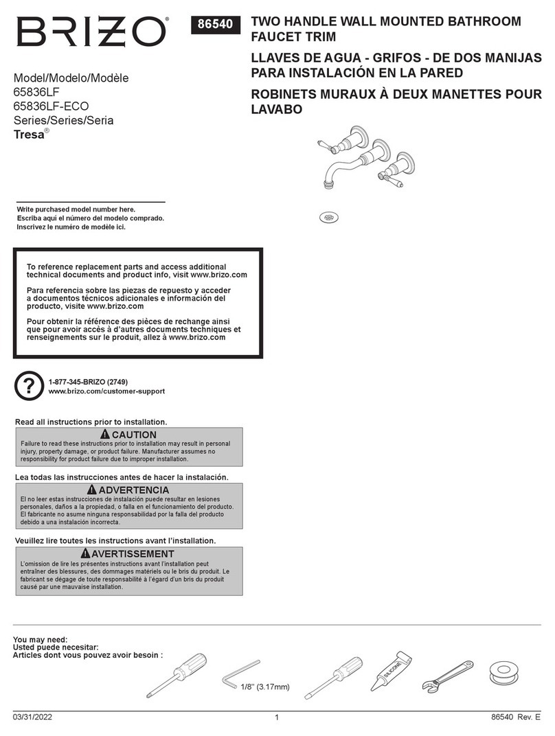 Brizo Tresa 65836LF Series User manual