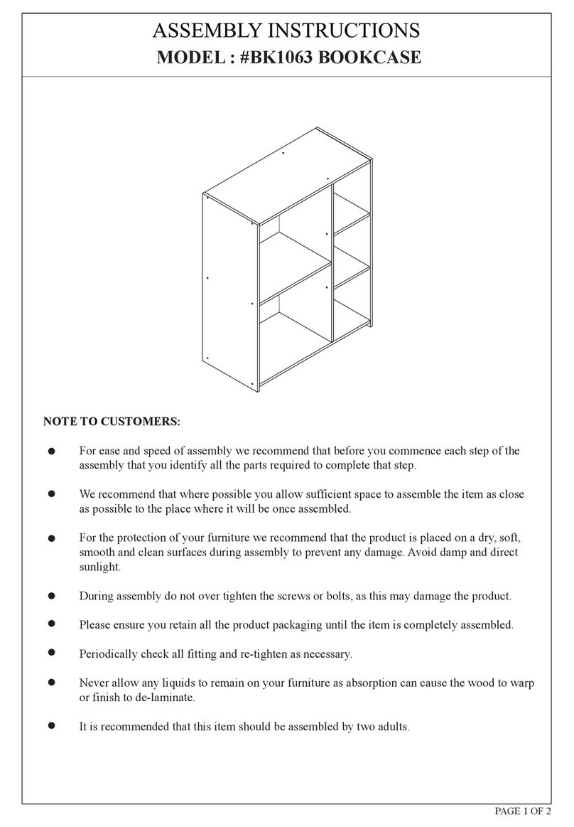 2K Furniture Designs BK1063 Assembly instruction 2K Furniture Designs BK1063 Assembly instruction