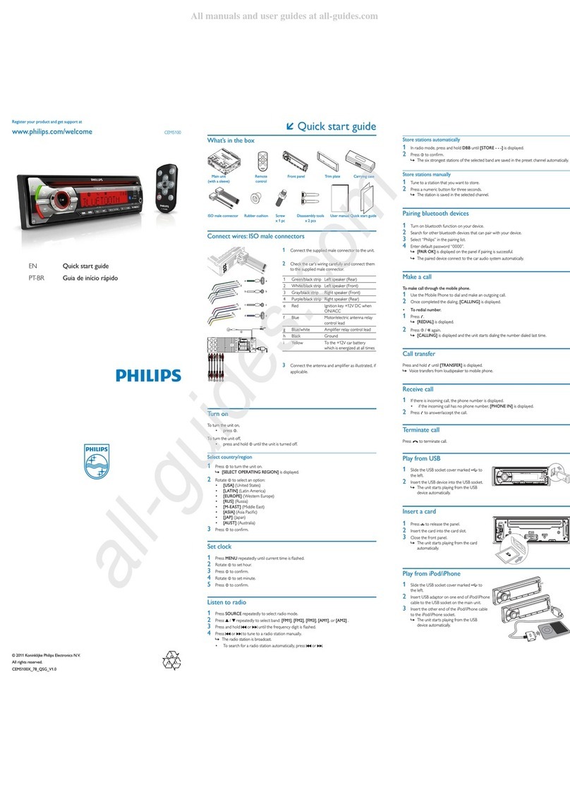 Philips CarStudio CEM5100 User manual Philips CarStudio CEM5100 User manual