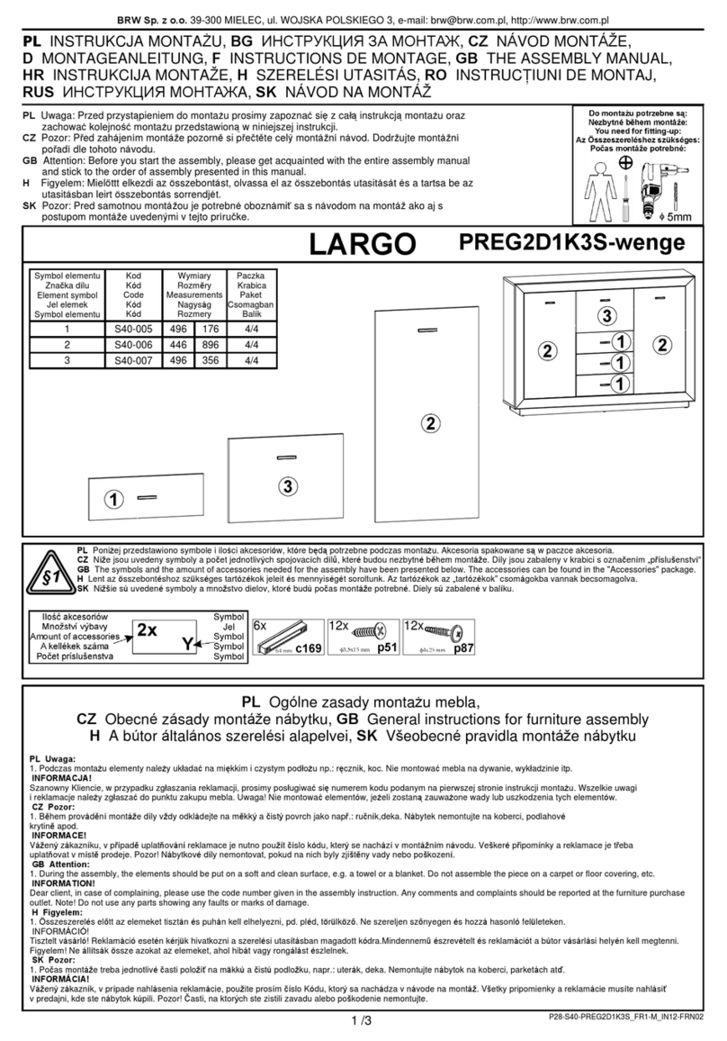 BRW LARGO PREG2D1K3S User manual
