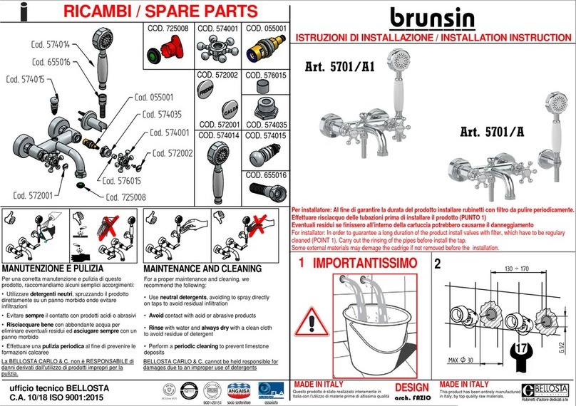 BELLOSTA BRUSIN 5701/A1 installation instructions BELLOSTA BRUSIN 5701/A1 installation instructions