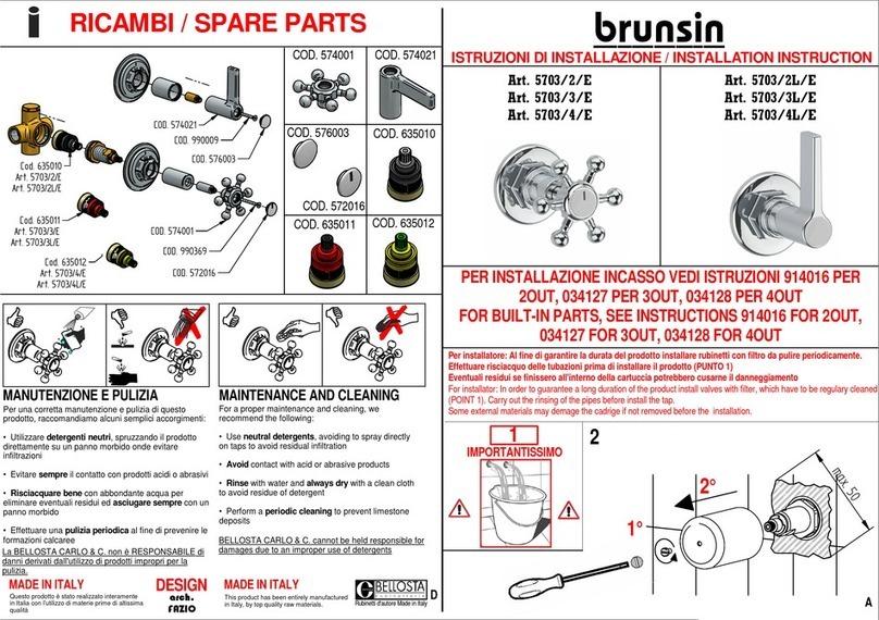 BELLOSTA brunsin 5703/2/E installation instructions BELLOSTA brunsin 5703/2/E installation instructions