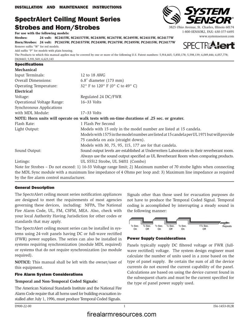 System Sensor SpectrAlert SC2415W User manual