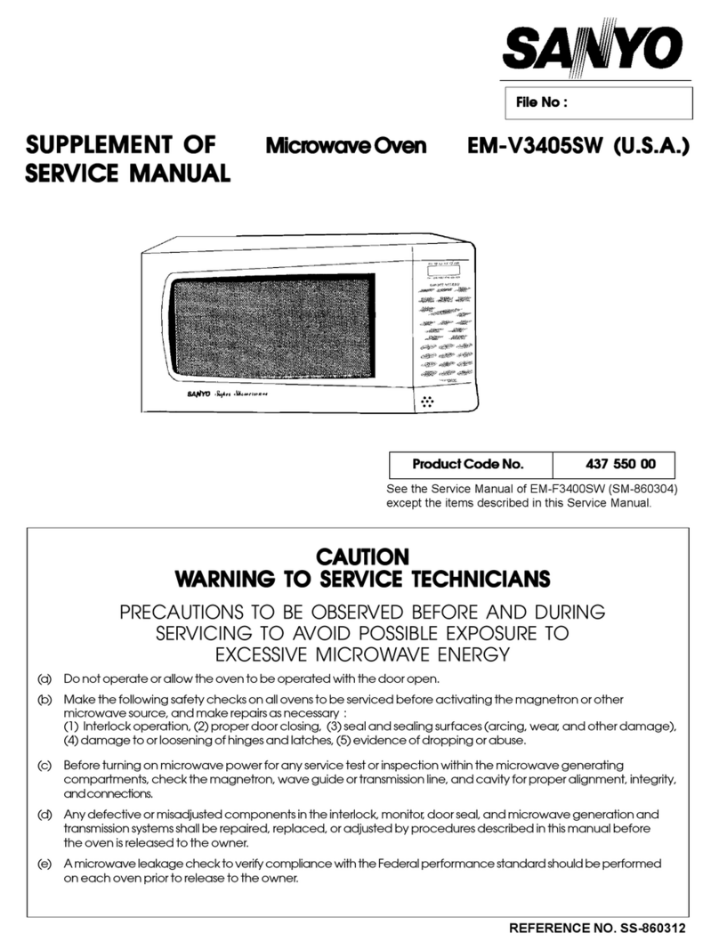 Sanyo EM-V3405SW Supplement of service manual