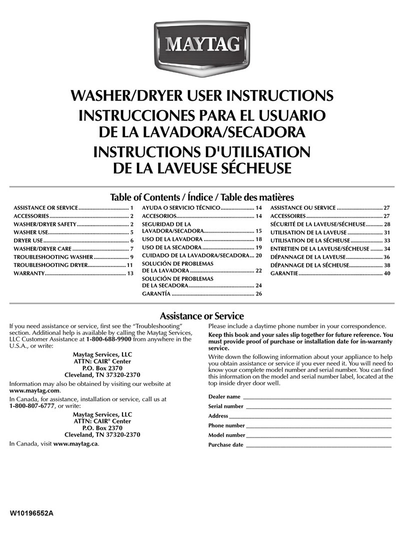Maytag MGT3800TW2 User manual