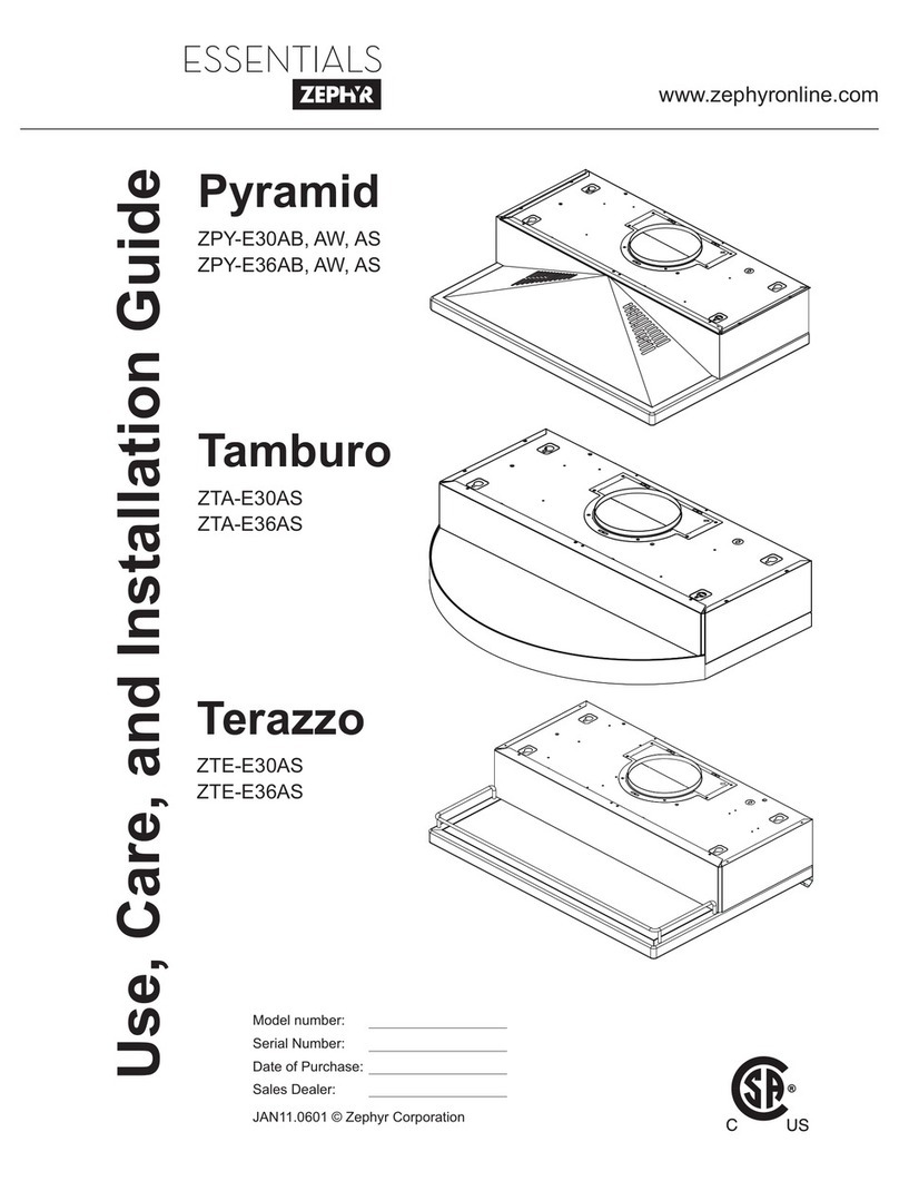 Zephyr ZTA-E30AS Installation guide