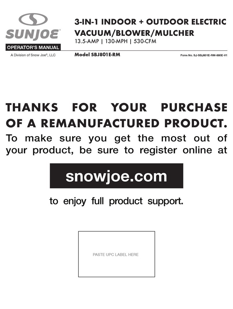 SNOWJOE SUNJOE SBJ801E-RM User manual