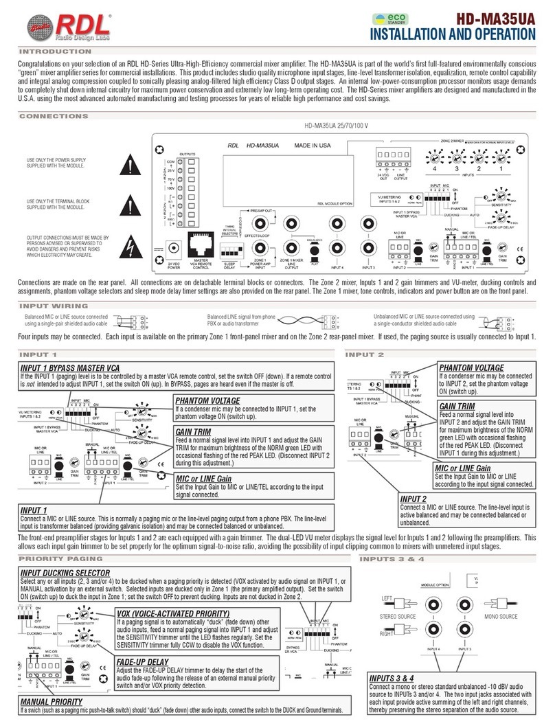 RDL HD Series User manual