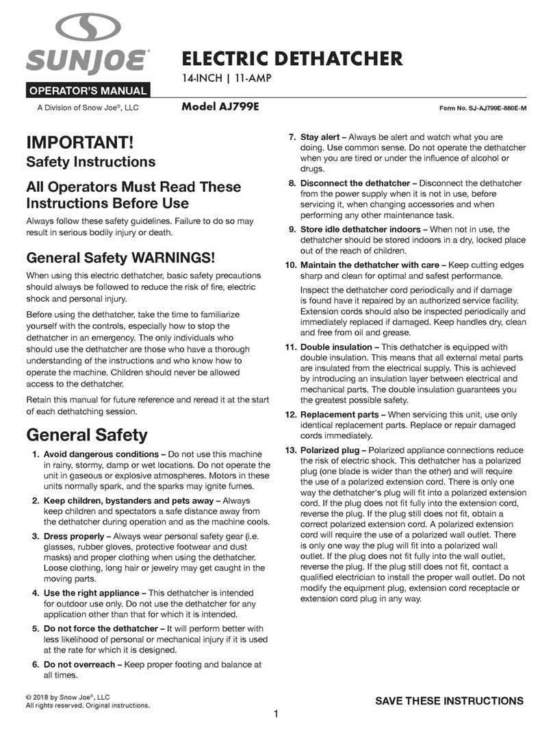 SNOWJOE SUNJOE AJ799E User manual