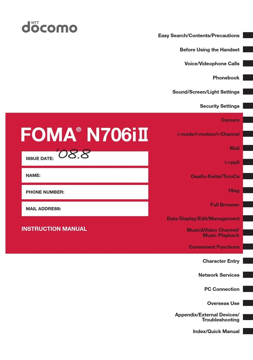 NTT docomo FOMA N706i instruction manual