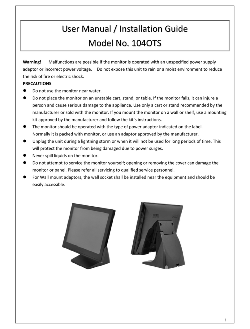 Xenarc P104MR Installation and operating instructions