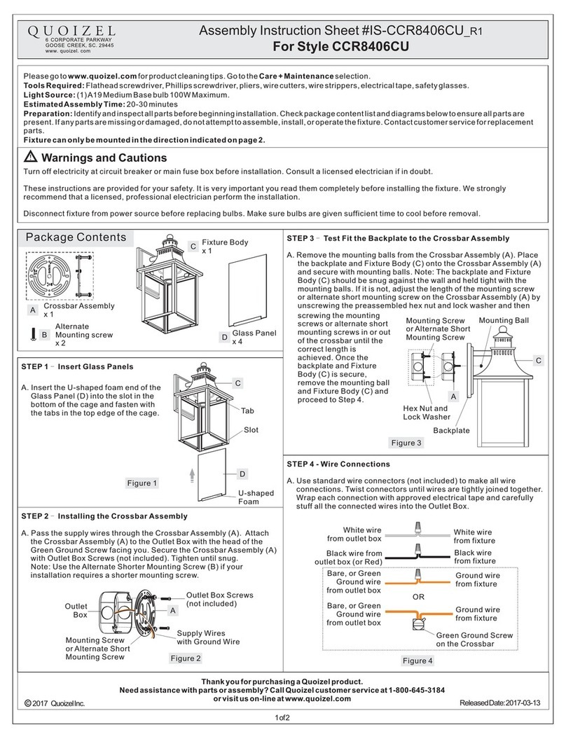 Quoizel Style CCR8406CU Mounting instructions