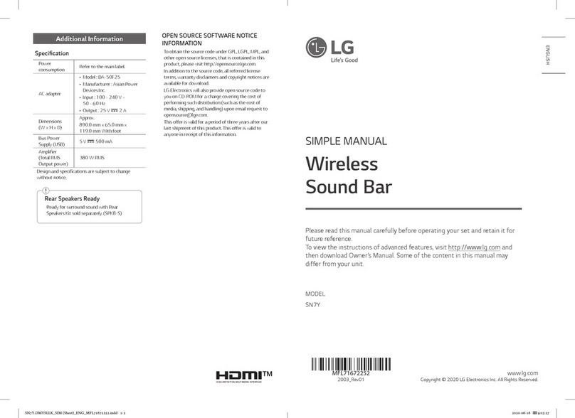 LG SN7Y Specification sheet