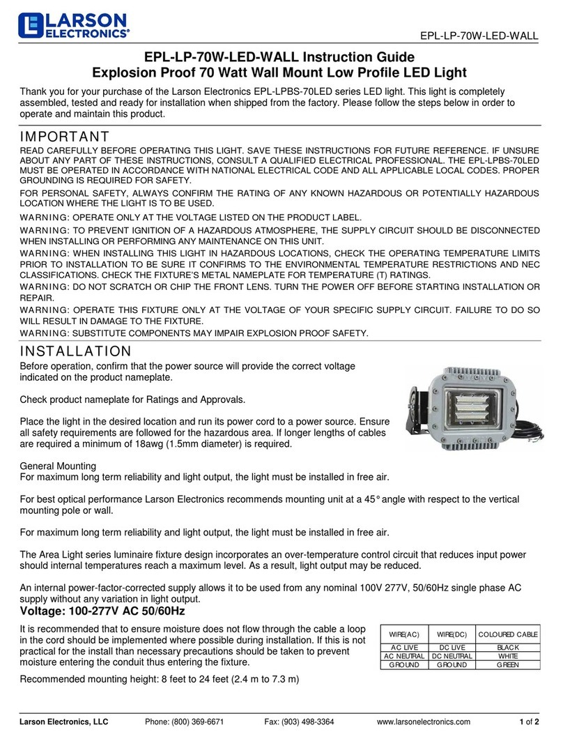 Larson Electronics EPL-LP-70W-LED-WALL Instruction guide