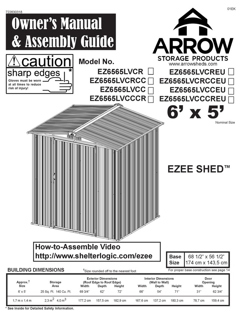 Arrow Storage Products EZEE Shed EZ6565LVCRCC Instructions for use Arrow Storage Products EZEE Shed EZ6565LVCRCC Instructions for use