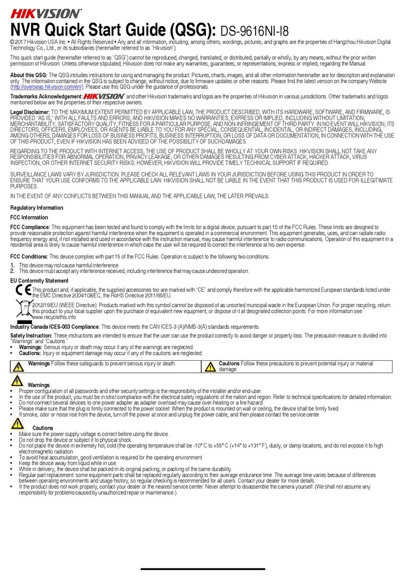 HIK VISION DS-9616NI-I8-12TB User manual