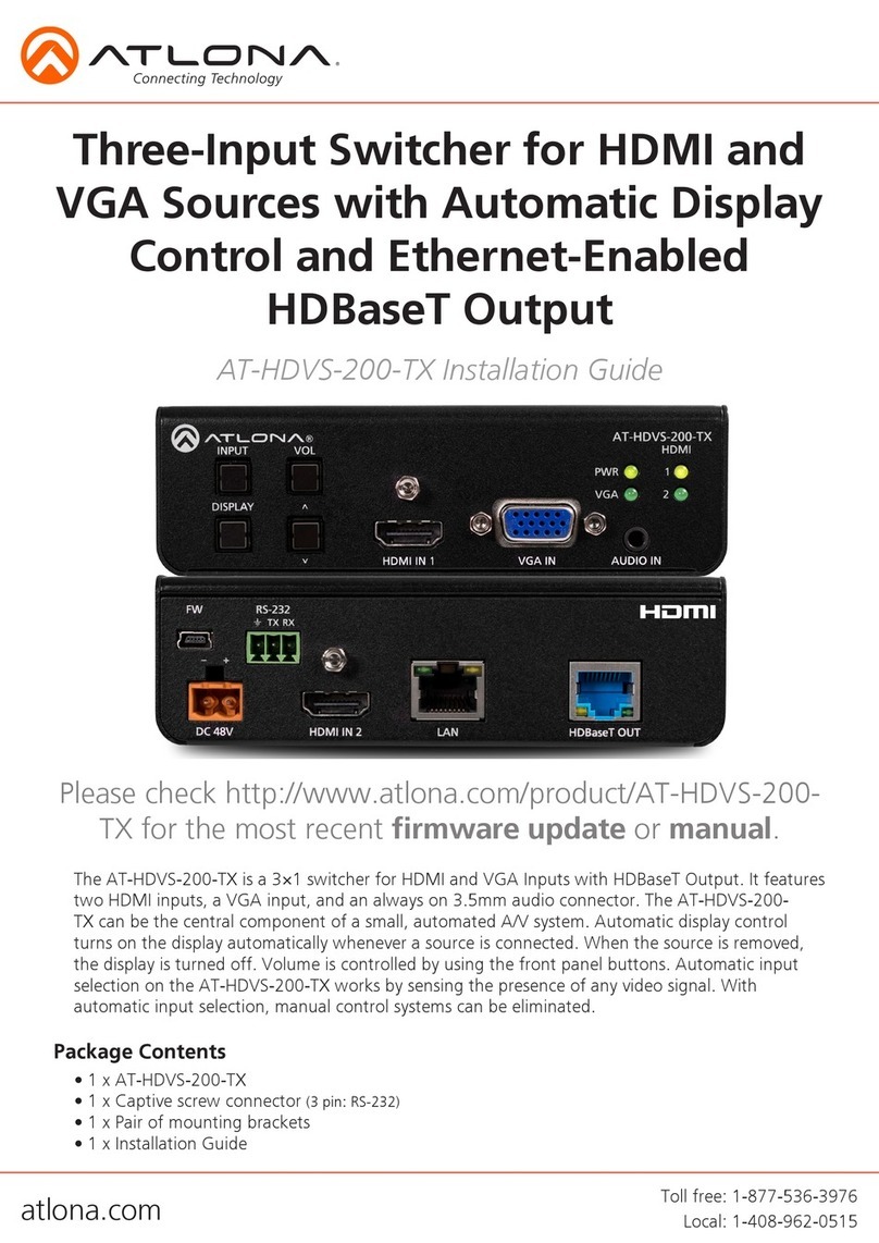 Atlona AT-HDVS-200-TX User manual