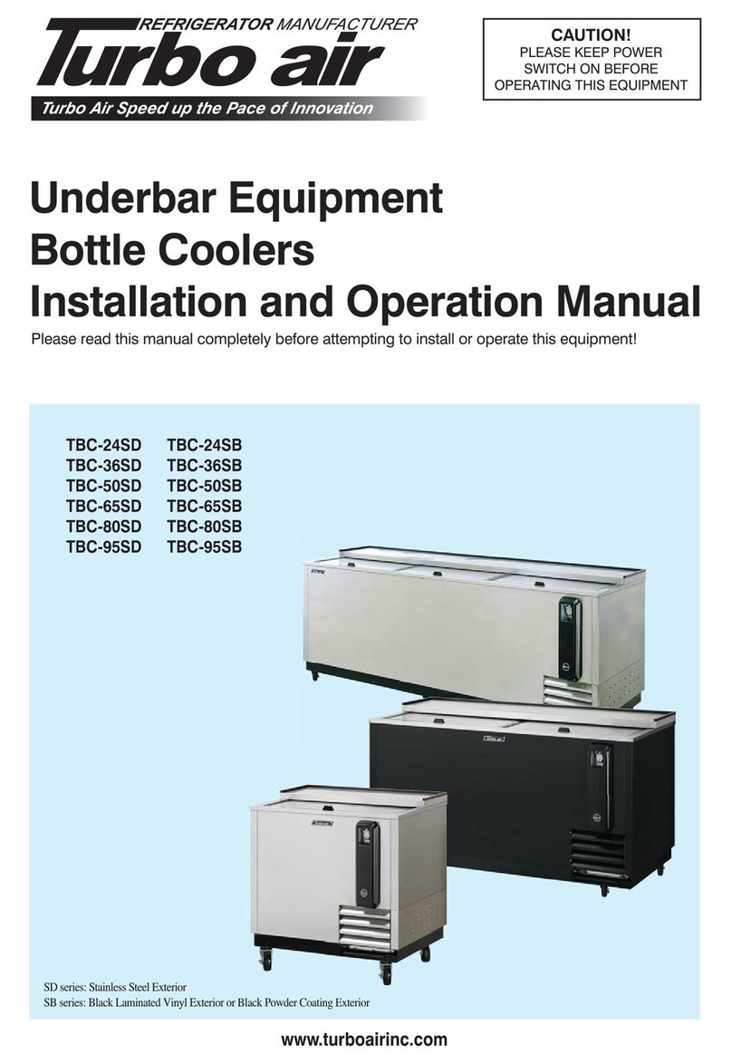 Turboair TBC-36SD Installation and operation manual