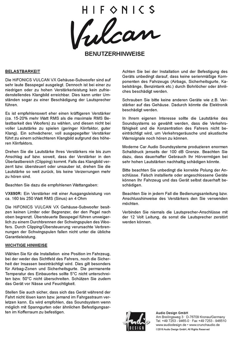 Hifonics VULCAN VX690A User instructions