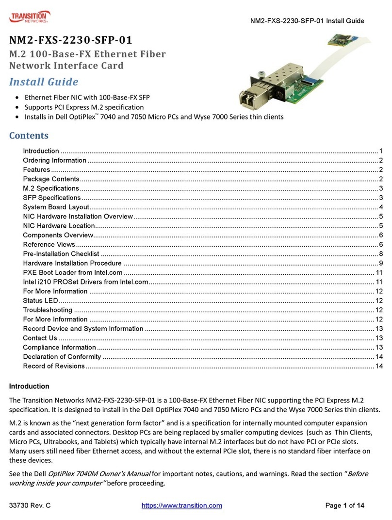 Transition Networks NM2-FXS-2230-SFP-01 User manual