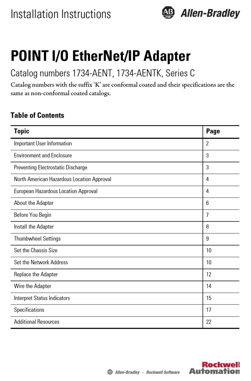 Allen-Bradley POINT I/O 1734-AENT installation instructions Allen-Bradley POINT I/O 1734-AENT installation instructions
