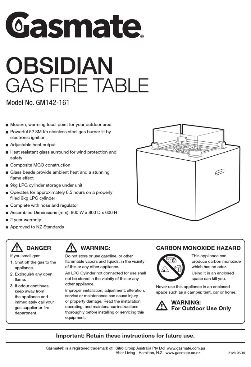 Sitro Group Gasmate Obsidian GM142-161 Installation, operation & maintenance instructions Sitro Group Gasmate Obsidian GM142-161 Installation, operation & maintenance instructions