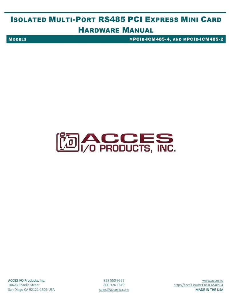 Acces I/O products mPCIe-ICM485 Series User manual