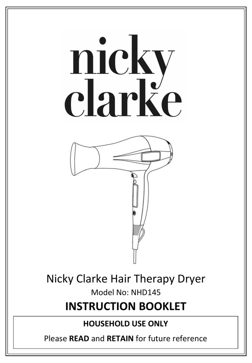 Nicky Clarke NHD145 Instruction booklet
