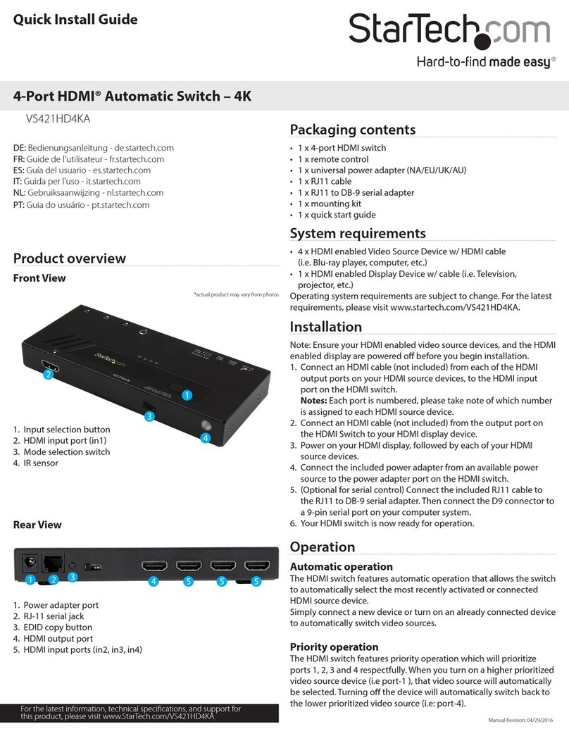 StarTech.com VS421HD4KA User manual