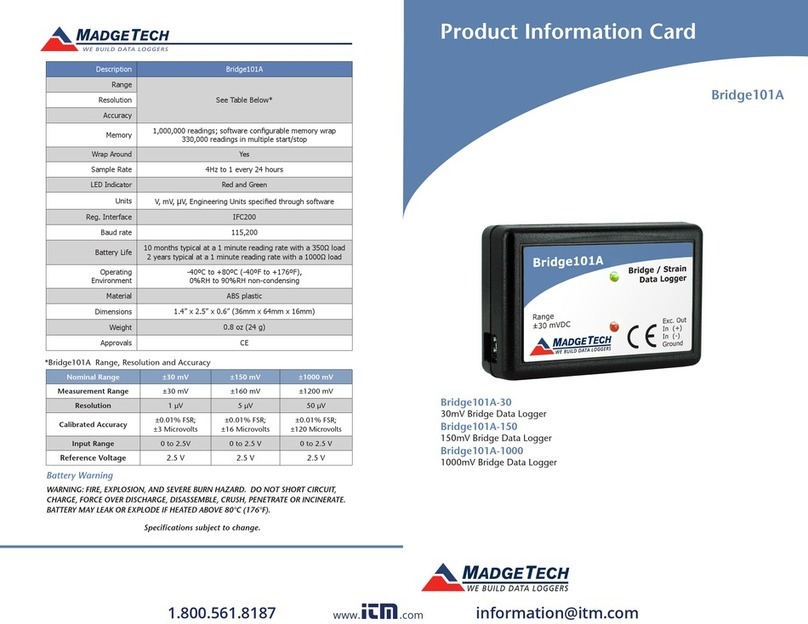 MadgeTech Bridge101A-30 User manual
