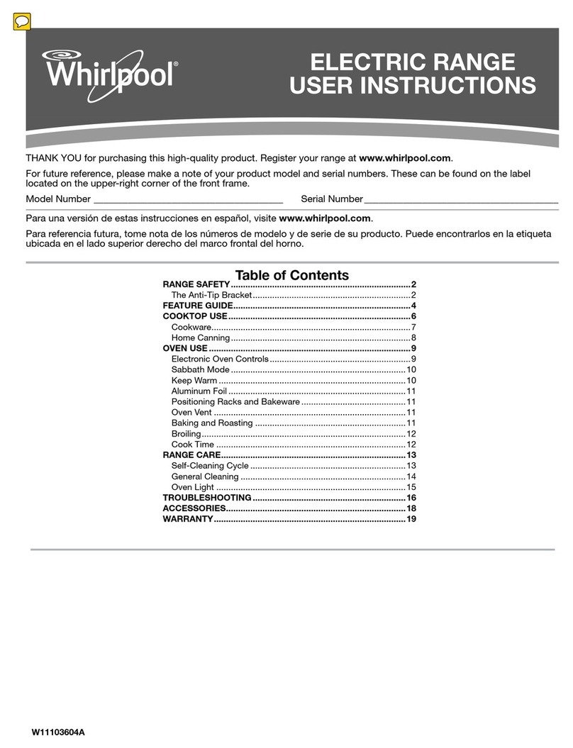 Whirlpool WEC310SAGW0 User instructions