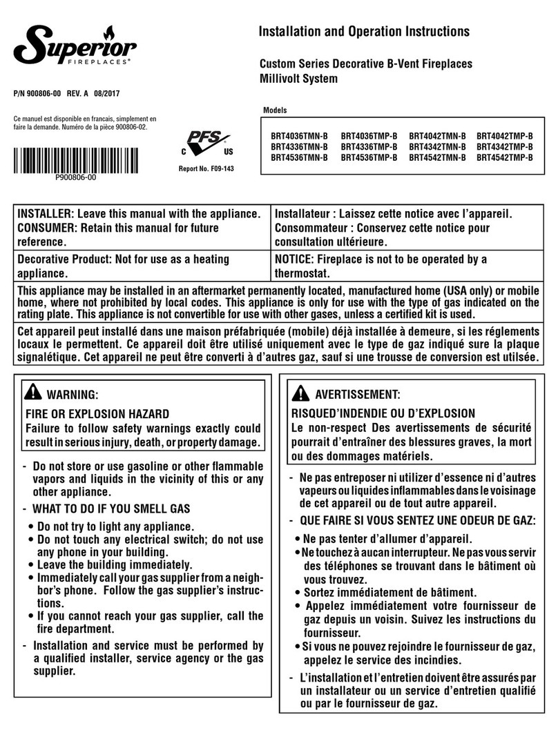 IHP Superior Fireplaces Custom BRT4036TMN-B Owner's manual
