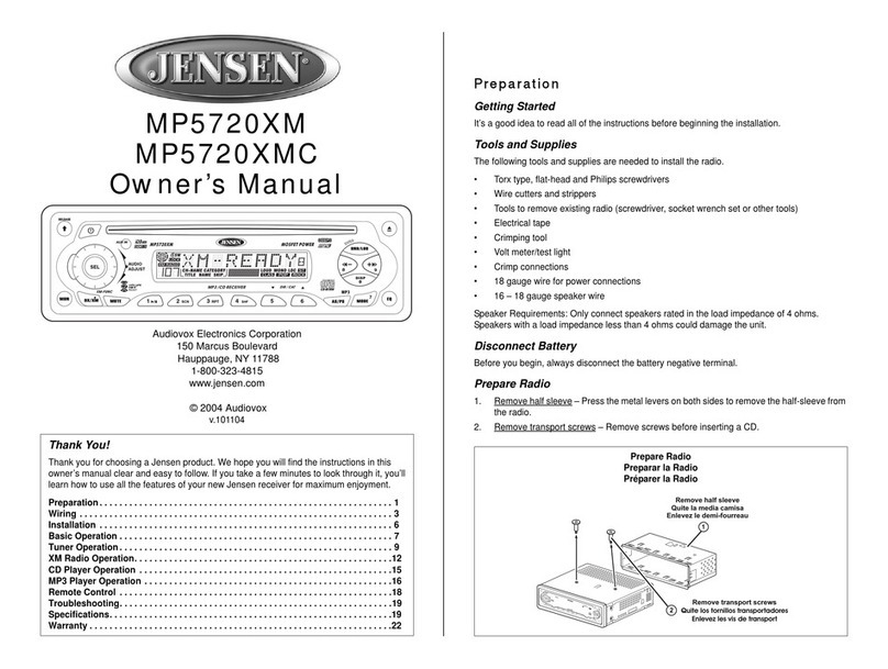 Jensen MP5720XM User manual