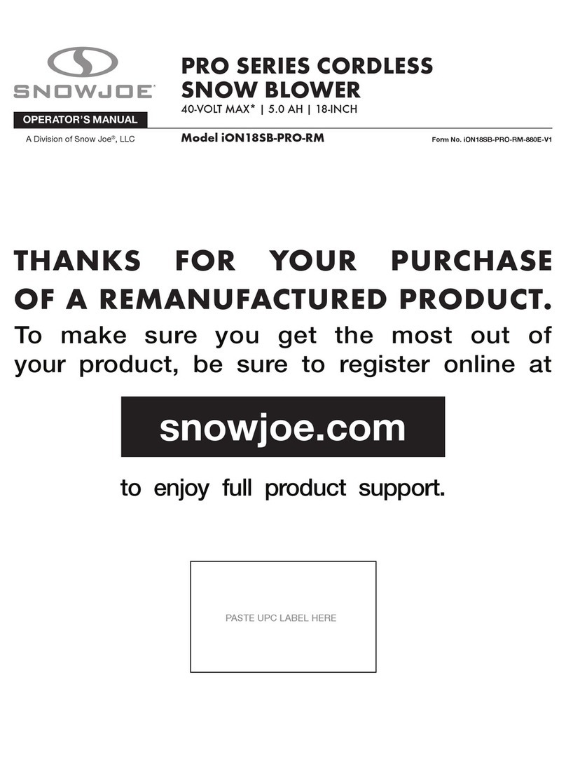 SNOWJOE Pro Series User manual