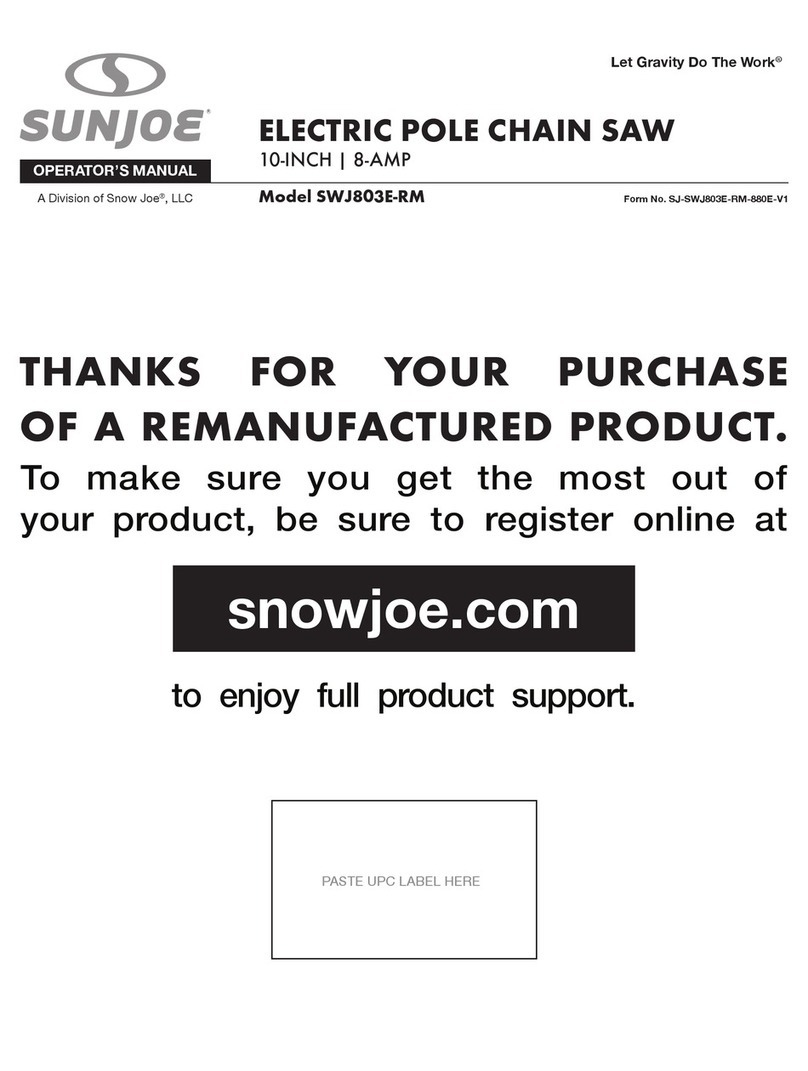 SNOWJOE SUNJOE SWJ803E-RM Operator's manual