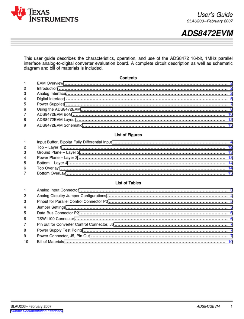 Texas Instruments ADS8472EVM User manual