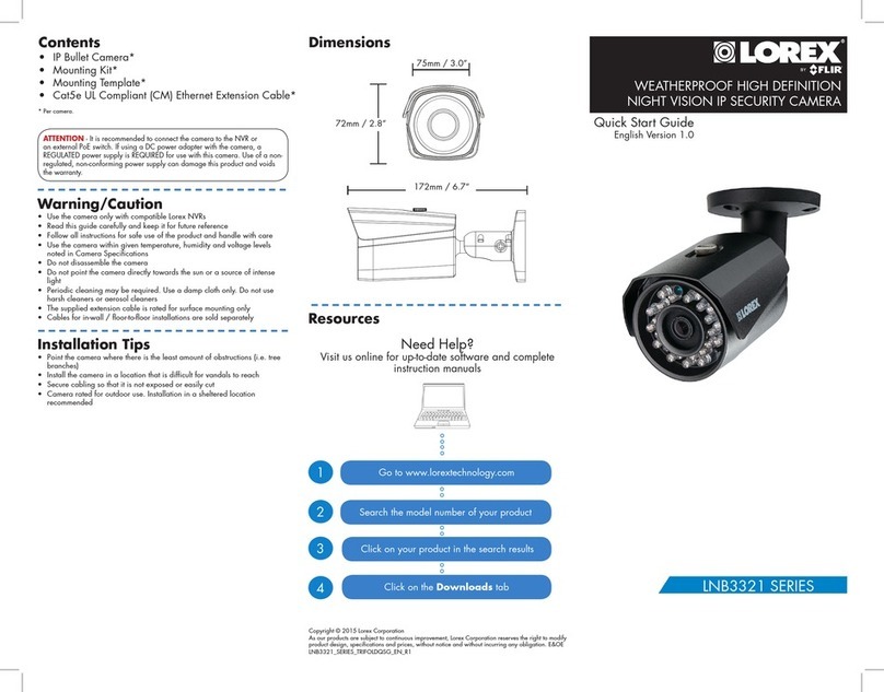 FLIR Lorex LNB3321 Series quick start guide