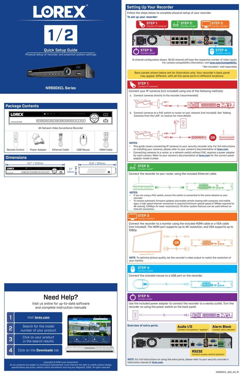 Lorex NR900XCL Series User manual Lorex NR900XCL Series User manual