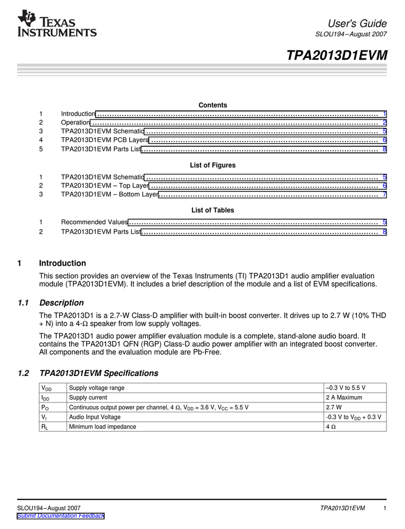Texas Instruments TPA2013D1 user guide Texas Instruments TPA2013D1 user guide