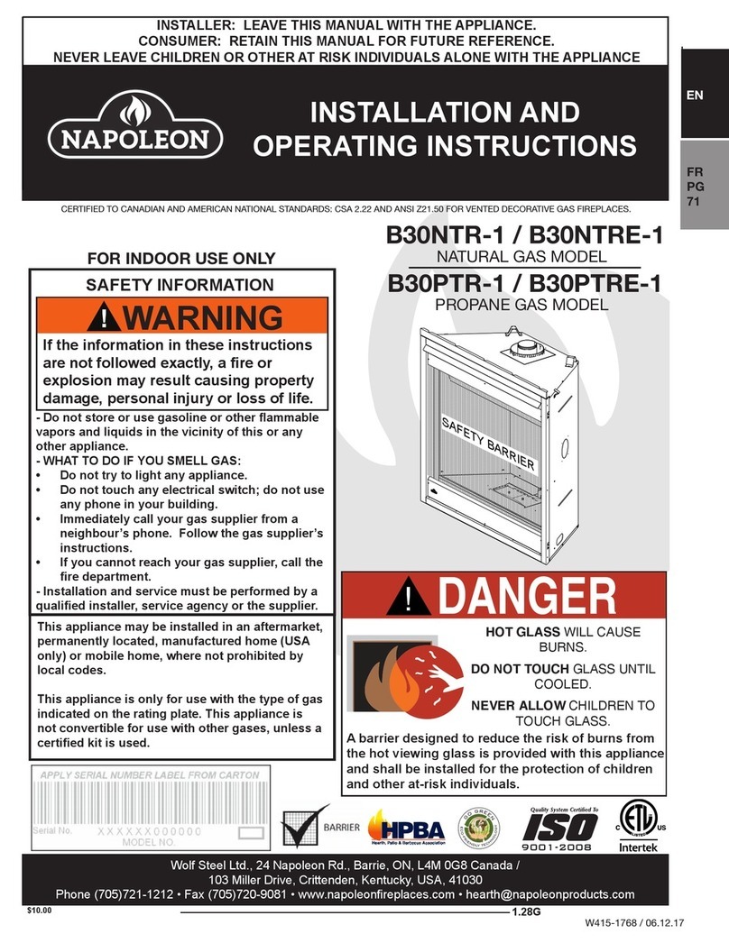 Napoleon B30NTRE-1 User manual