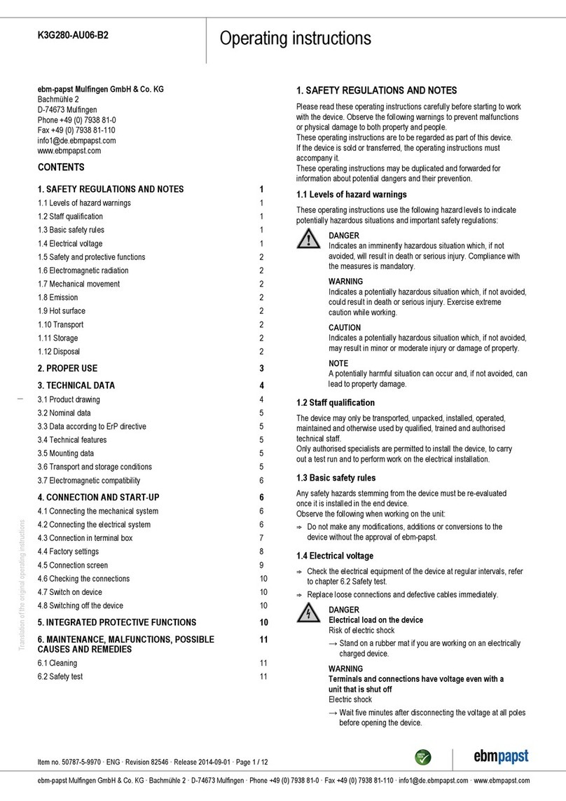 Ebmpapst K3G280-AU06-B2 User manual