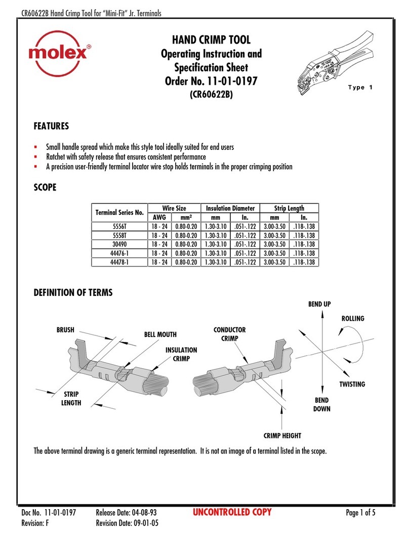 molex CR60622B Operating Instruction and Specifications Sheet