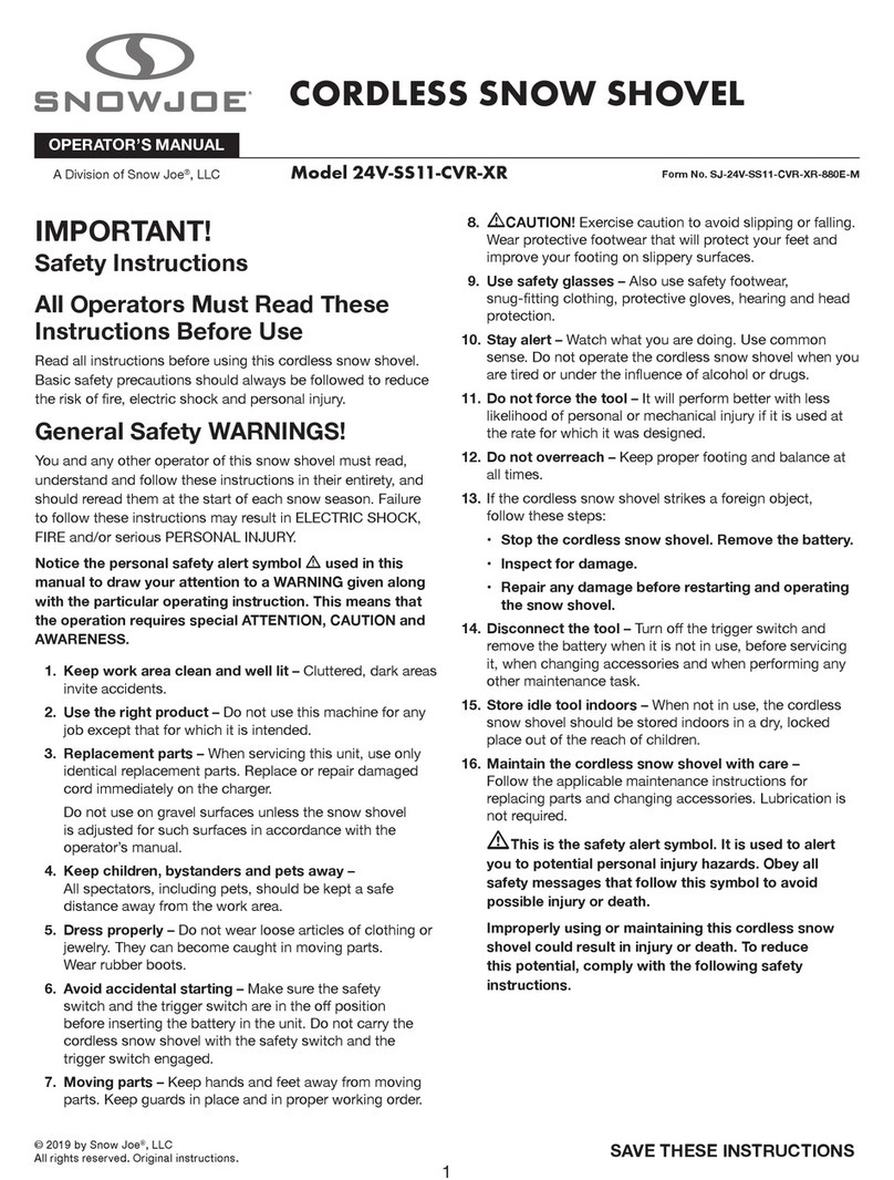 SNOWJOE 24V-SS11-CVR-XR Operator's manual